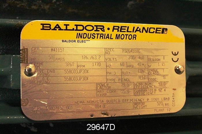 Used Baldor-Reliance P32G4551C 50 Hp-1770Rpm Ac Motor #29647