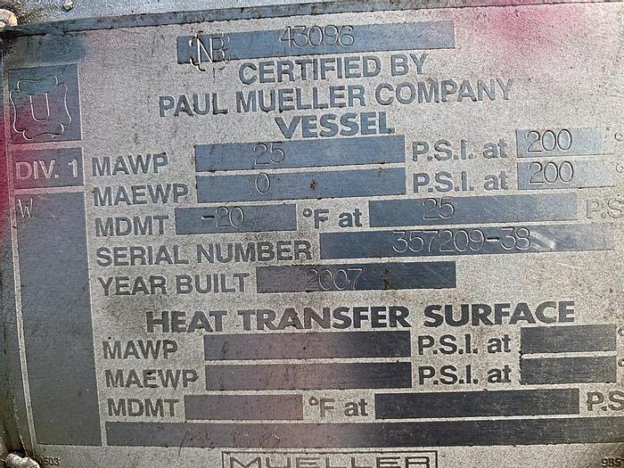 Used Tank, 1,500 Gallon, S/st, 4' x 18', 25 PSI, Coalescer Tank #S743658