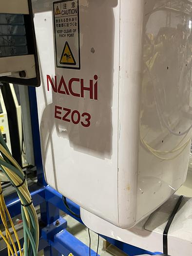 Used NACHI EZ03 INVERTED 4 AXIS SCARA ROBOT MOUNTED IN FABRICATED STAND WITH CONTROLLER