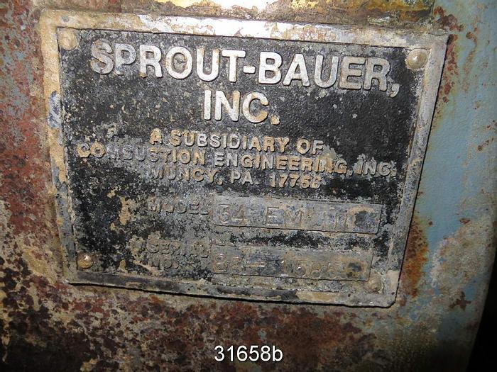 Used Sprout Bauer 34EMIII Refiner #31658