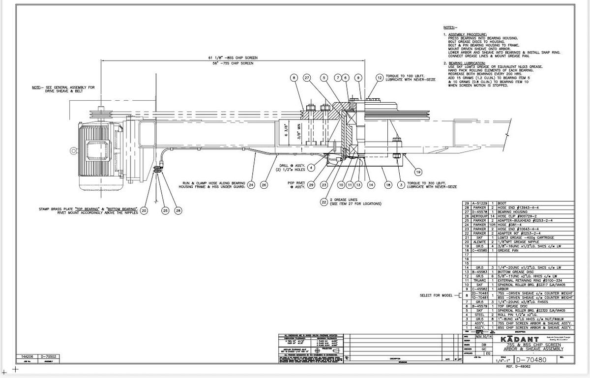 Used 2015 Kadant Carmanaugh 7 x 14 Chip Screen 75S