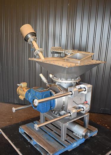 Used USED ROTARY AIR LOCK VALVE, SIZE: 14" X 14", STAINLESS STEEL, CLEAN-IN-PLACE