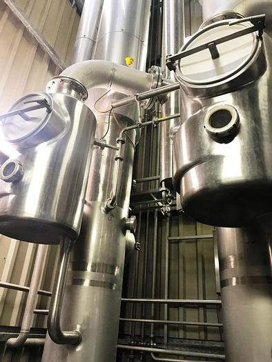 Used 2-step falling-film vacuum evaporator