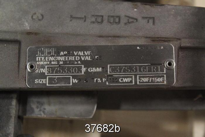 Used Fabri 3" Hand Operated Knife Gate Valve, C37 #37682