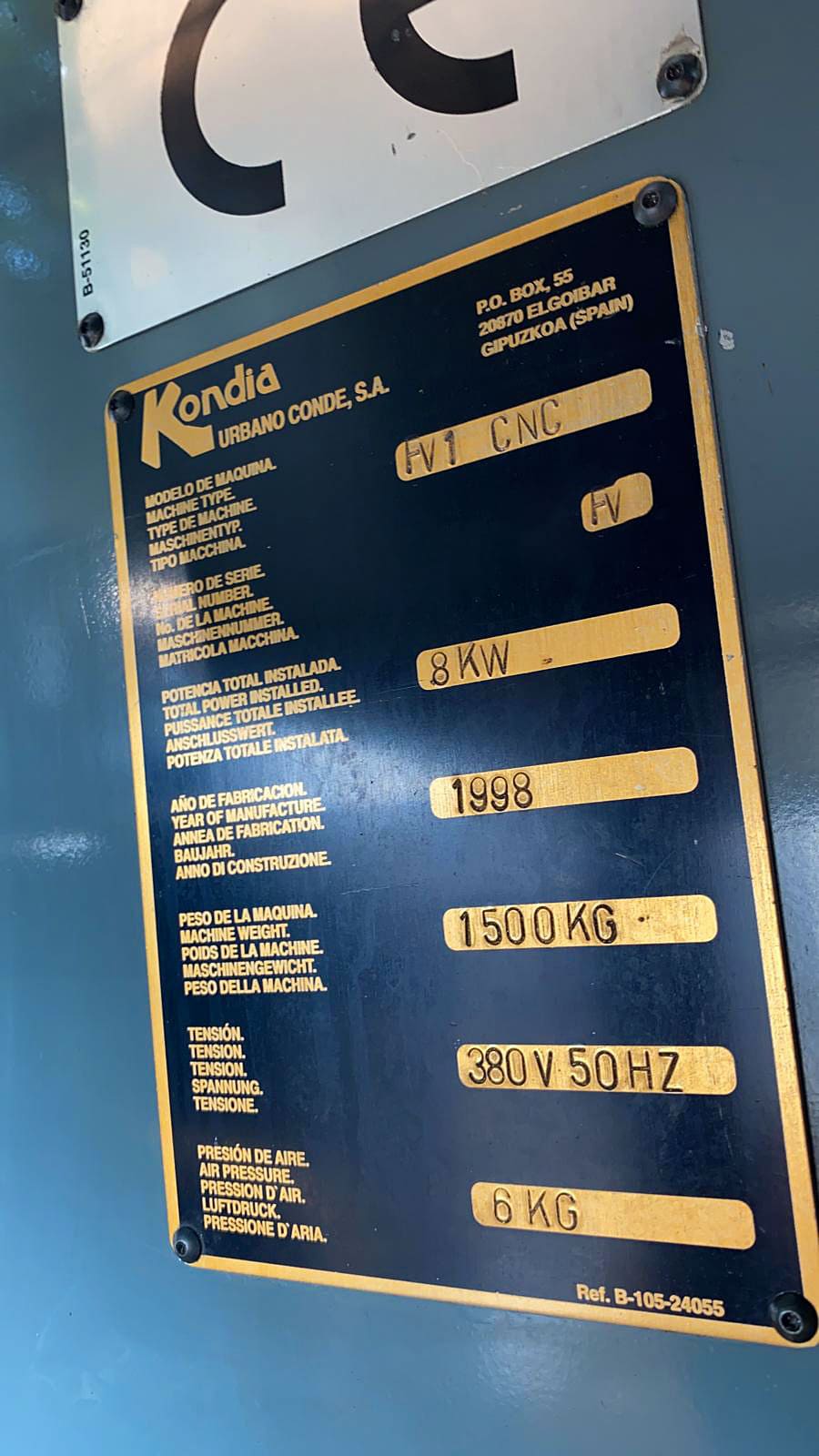 Used KONDIA FV 1 CNC - CNC  Milling Machine - 1998
