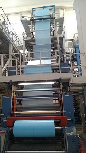 Used KIEFEL COMPEX 80SA/27D Monolayer blown film complete line for LDPE and HDPE