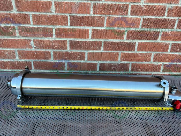 Used Unbranded Stainless Steel 6.5" x 37" Shell and Tube Heat Exchanger