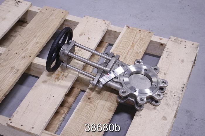 Used Keckley 4" Hand Operated Knife Gate Valve #38680