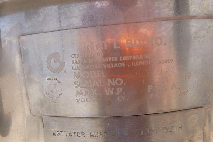 Used Kettle, 10 Gallon, S/st, Jkt, Agit, Vacuum, Scrape, #S744180