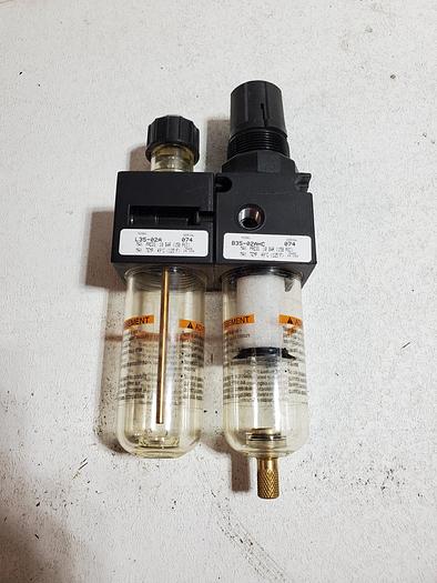 Used Watts B35-02AHC Pneumatic Filter Regulator 1/4" & L35-02A L