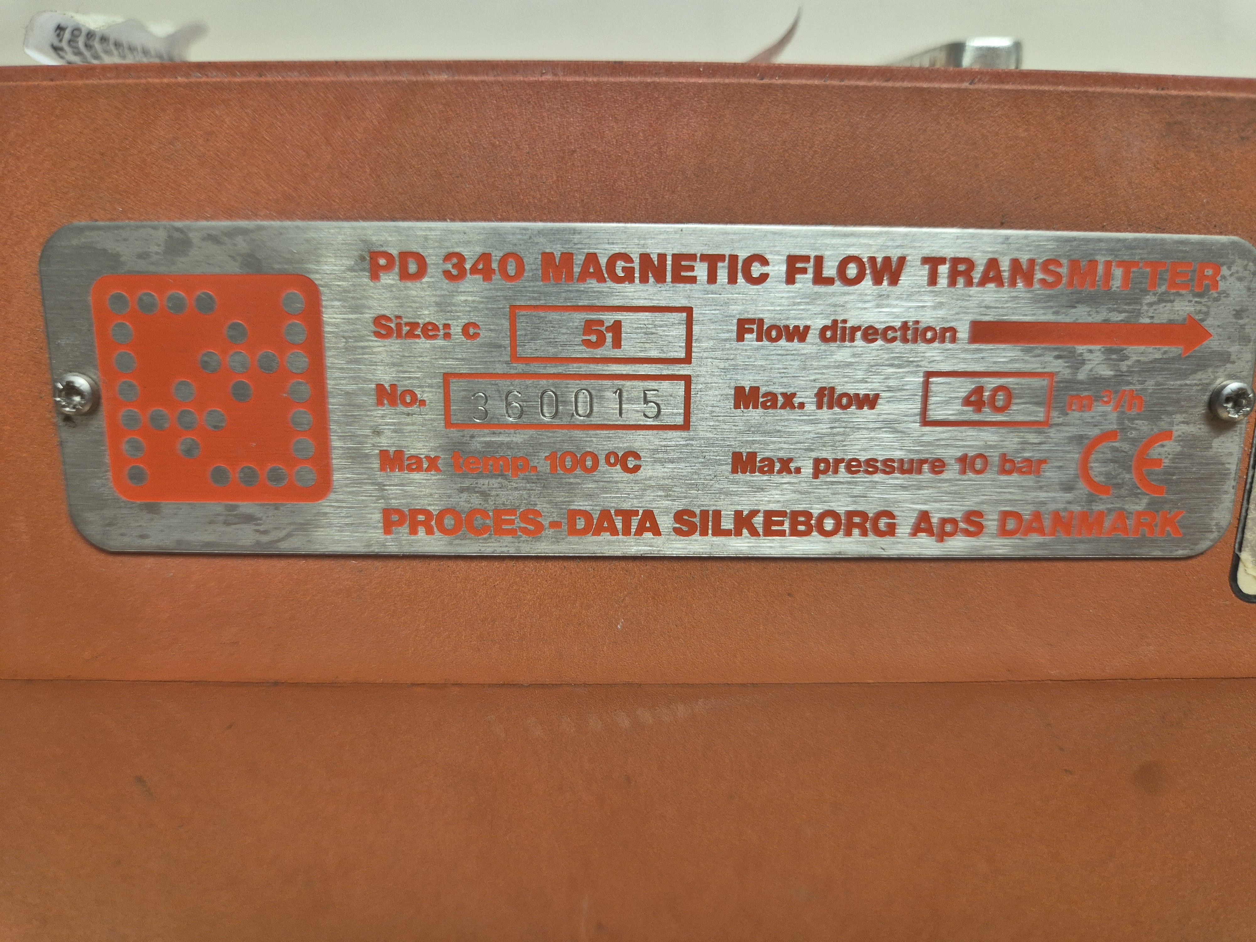 Used Proces-data  PD 340 Size C51 Magnetic Flow Transmitter