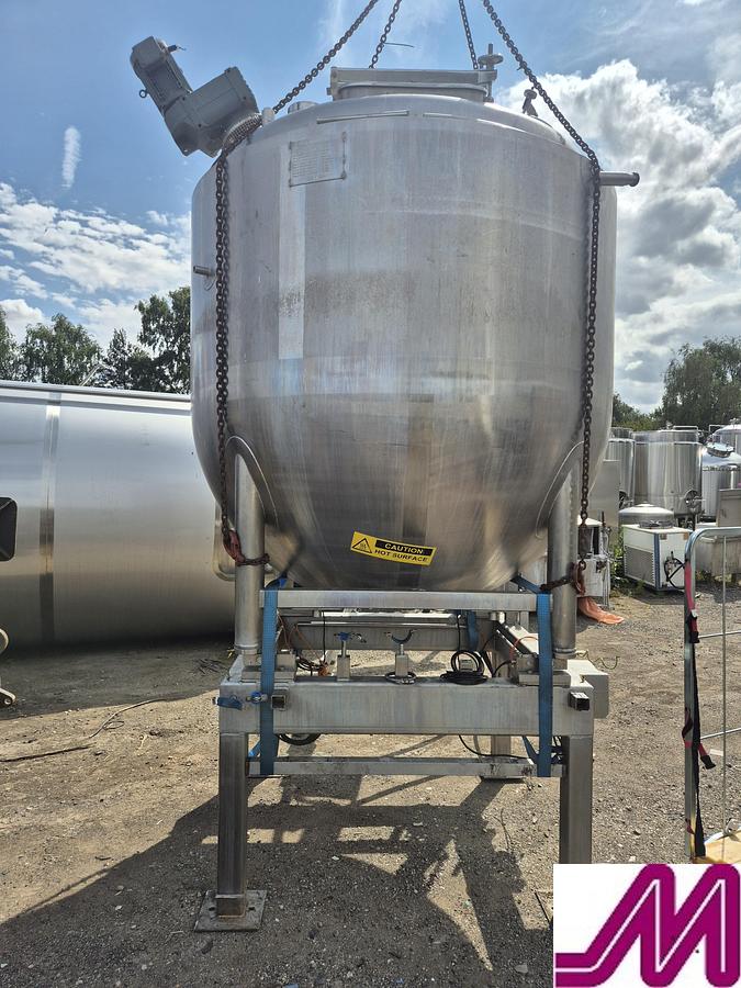 Used 2004 Musk 2,000 Litre Stainless Steel Hemispherical Cooking Pan with Steam Jacket & Agitator