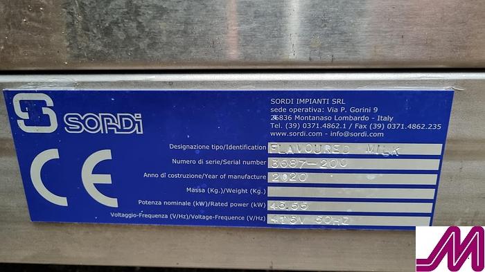 Used 2020 Sordi Skid Mounted Flash Pasteuriser with Buffer Tank