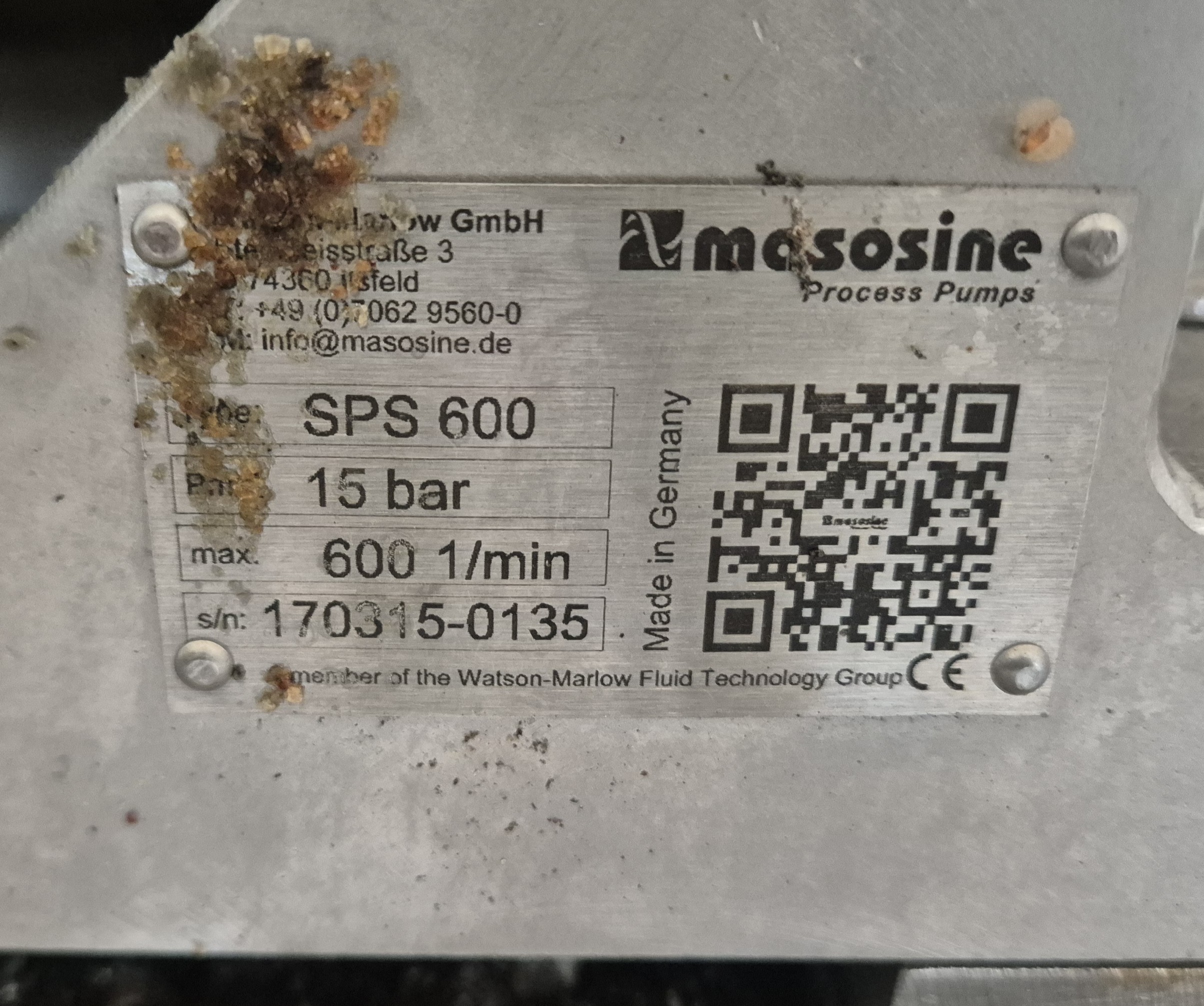 Used Maso SPS600 6" Sine Pump