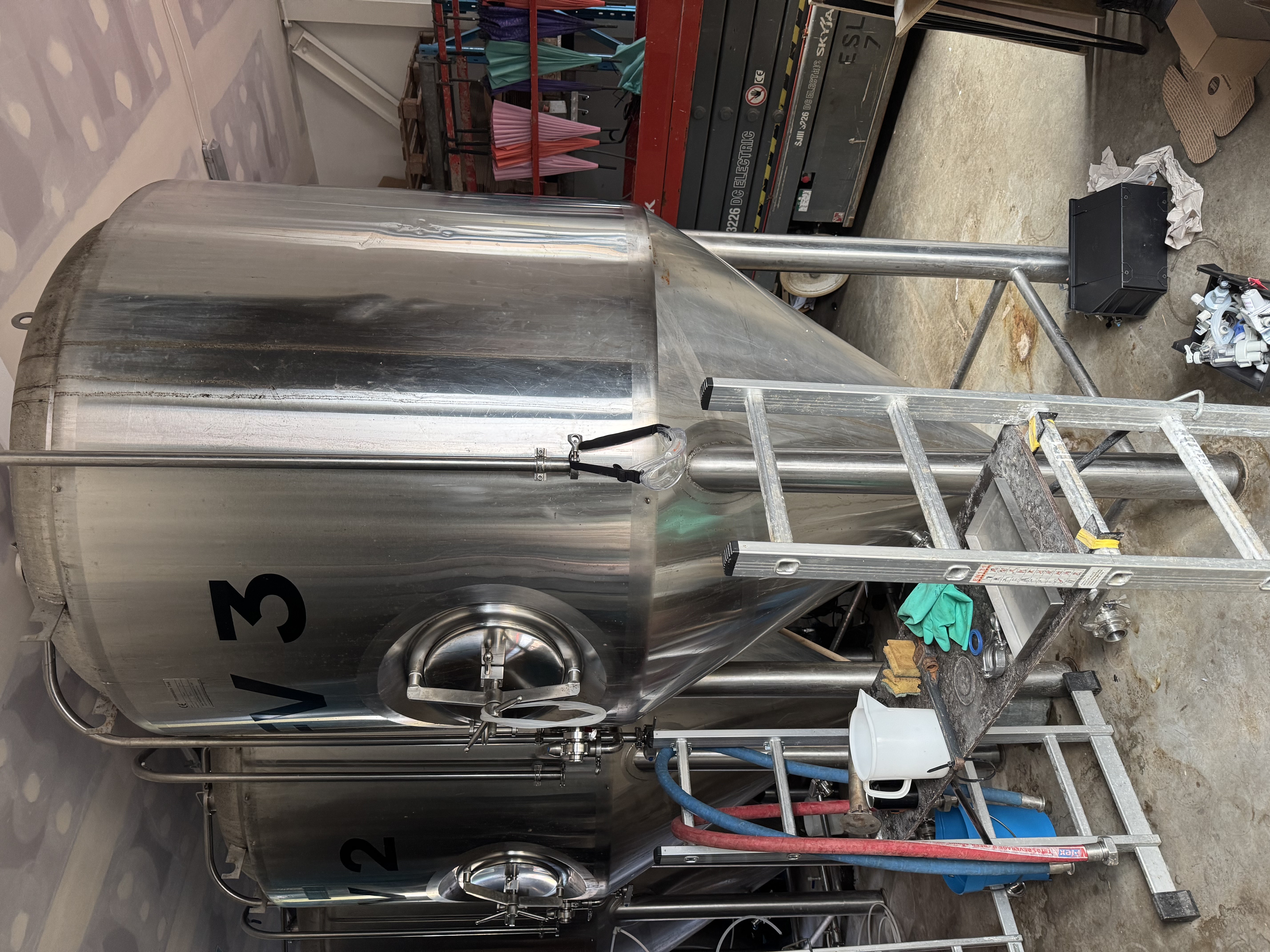 Used 2,000 Litre Stainless Steel Cylindro Conical Fermenting Vessel