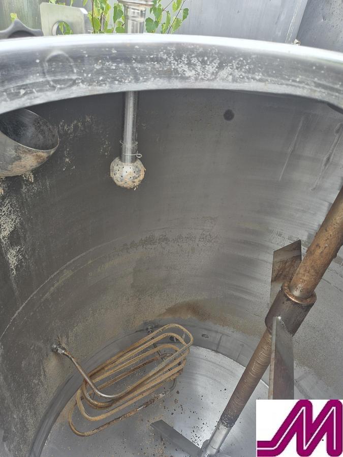 Used Schenk 1,000 Litre Stainless Steel Mix Tank with Heating Coil