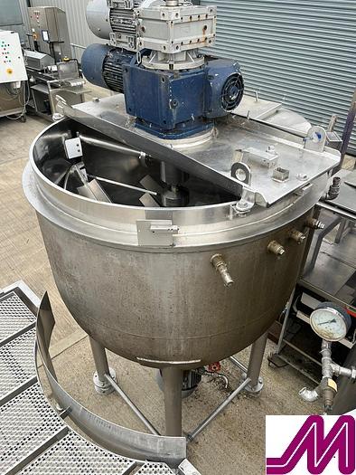 Used Fairfield 750 Litre Cooking Vessel with Scrape Wall Agitator and High Shear Mixer