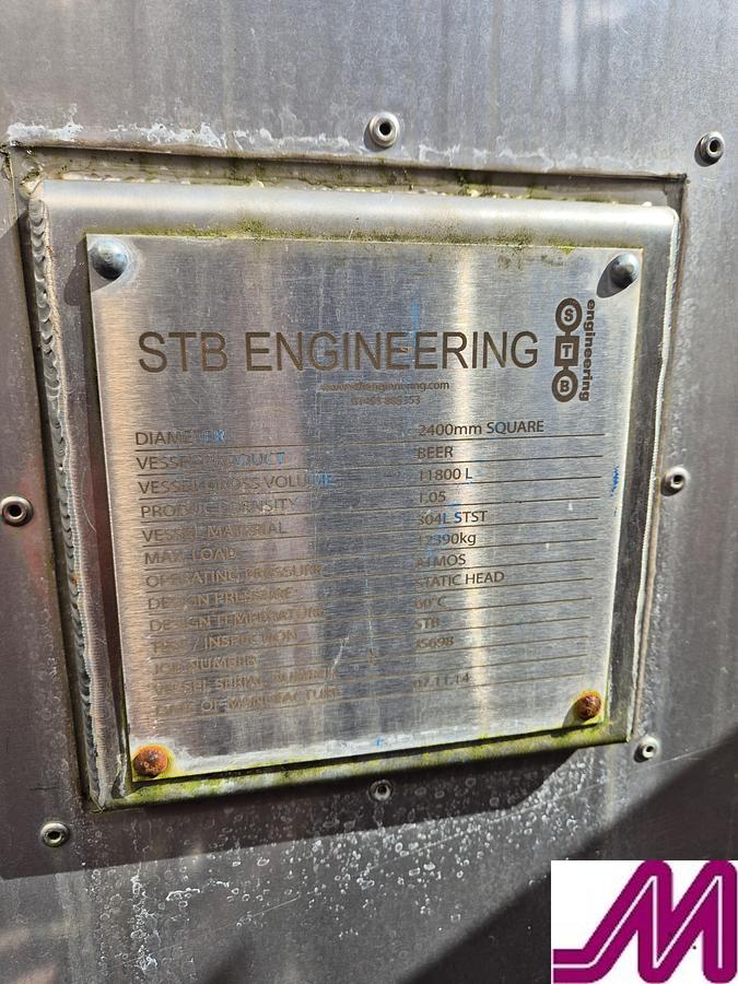 Used STB Engineering 11,800 Litre Jacketed Square Tank