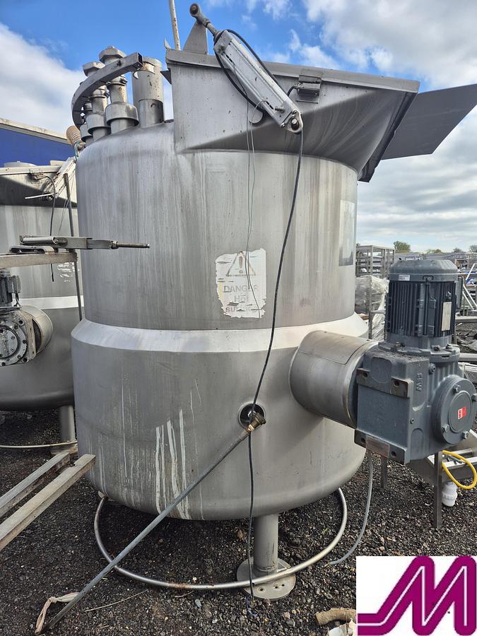 Used BCH 2,000 Litre Jacketed Cooking Vessel with Over Scrape Wall Agiator