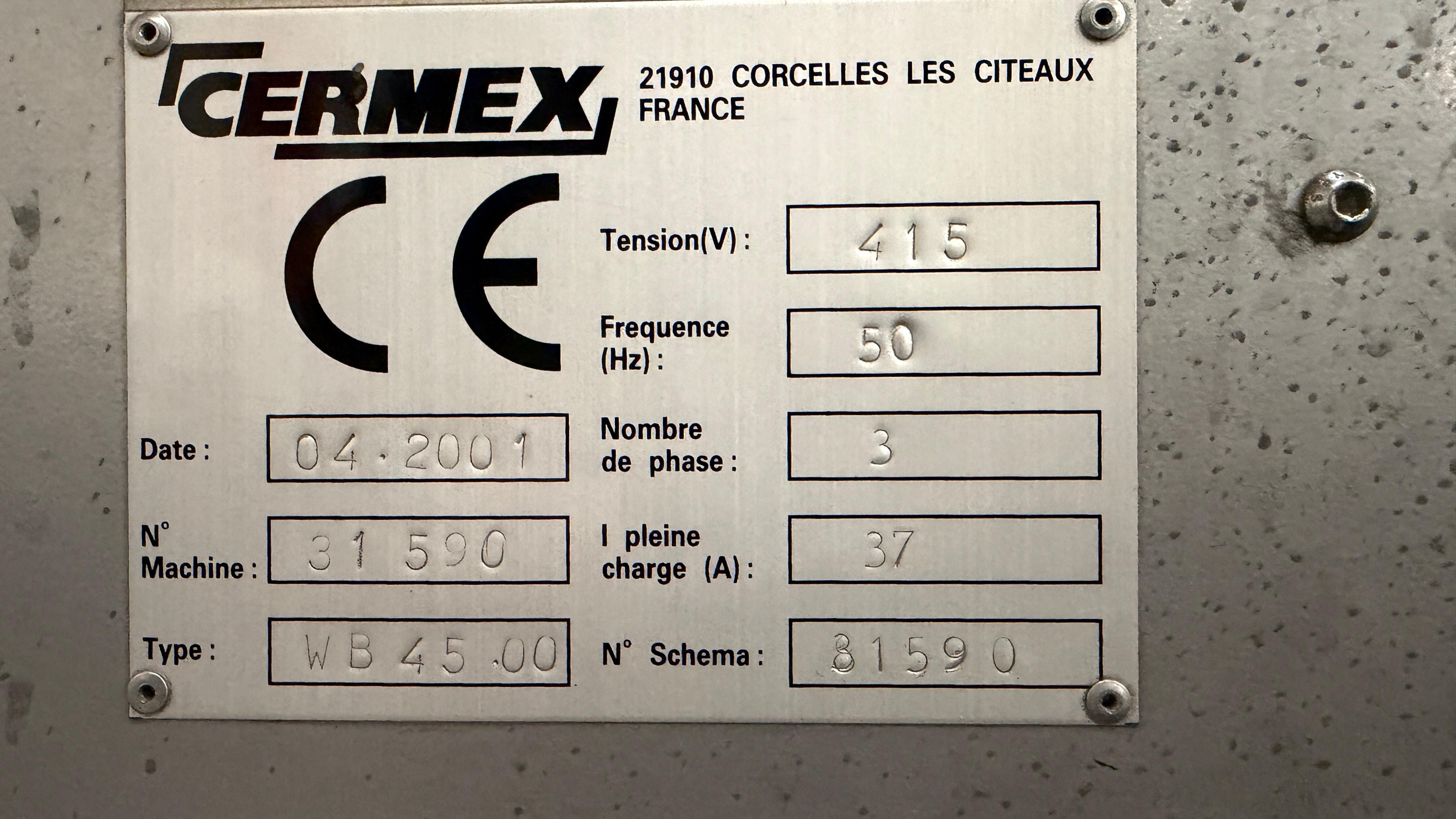 Used 2001 Cermex WB 4500 Automatic Tray Erector