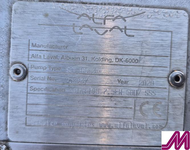 Used 2020 Alfa Laval Solid C-3 Centrifugal Pump