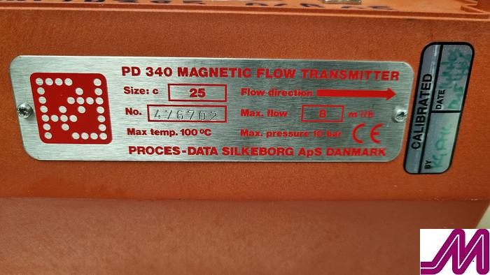 Used Proces Data Silkeborg PD 340 Size C25 1" Magnetic Flow Transmitter