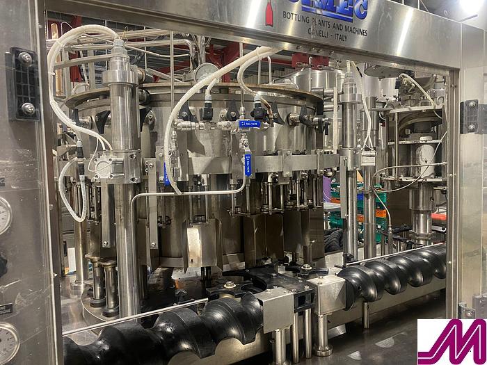 Used 2012 CIMEC Monobloc Riner Filler Capper 20/24/3 Counter Pressure Filler SUitable for Carbonated Drinks