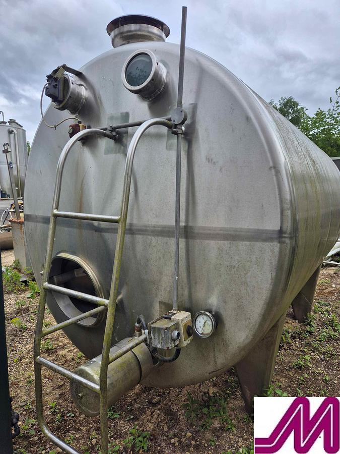 Used 7,000 Litre Stainless Steel Insuated and Clad Horizontal Tank