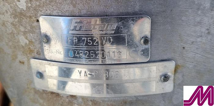 Used 2010 Fristam FP752VD Hygienic Centrifugal Pump