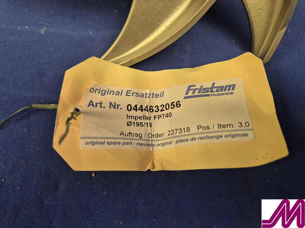 Used Fristam FP 742 - 3A STainless Steel Pump Impeller