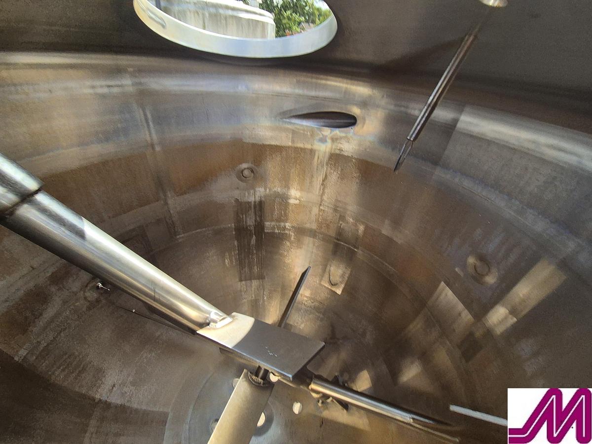 Used 2004 Musk 2,000 Litre Stainless Steel Hemispherical Cooking Pan with Steam Jacket & Agitator