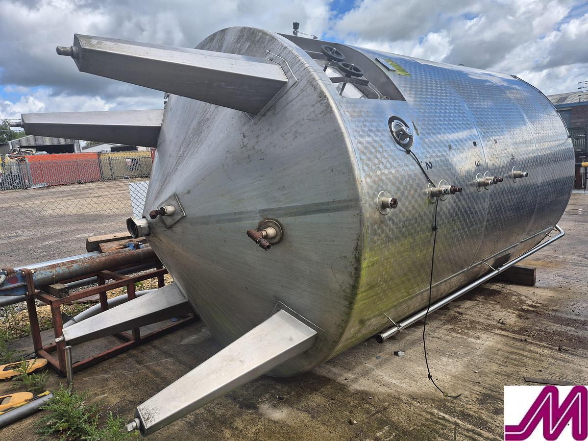 Used 2001 Moeschle 12,350 Litre Stainless Steel Jacketed Tank