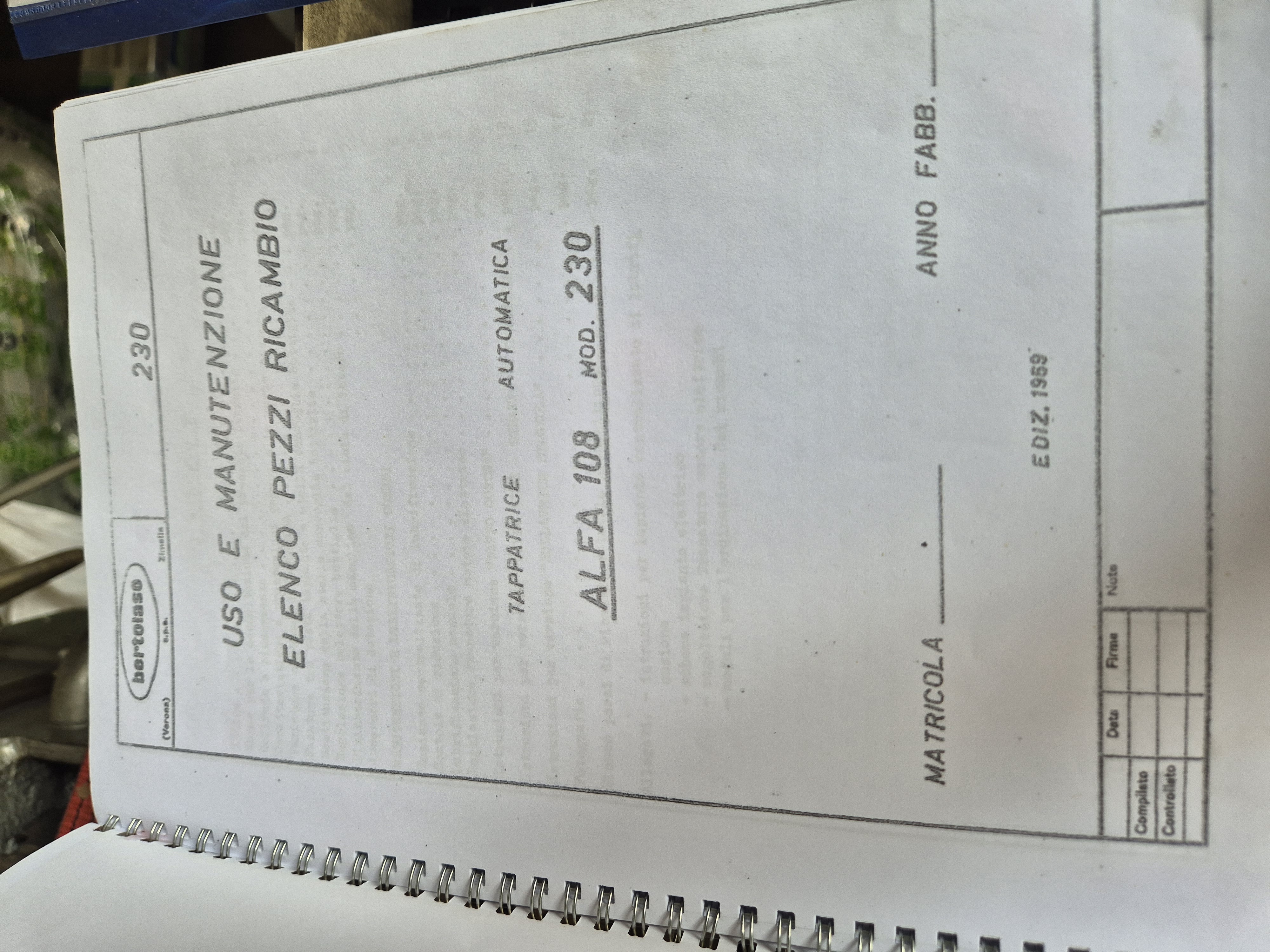 Used Bertolaso Alfa 108 Rotery ROPP Capper