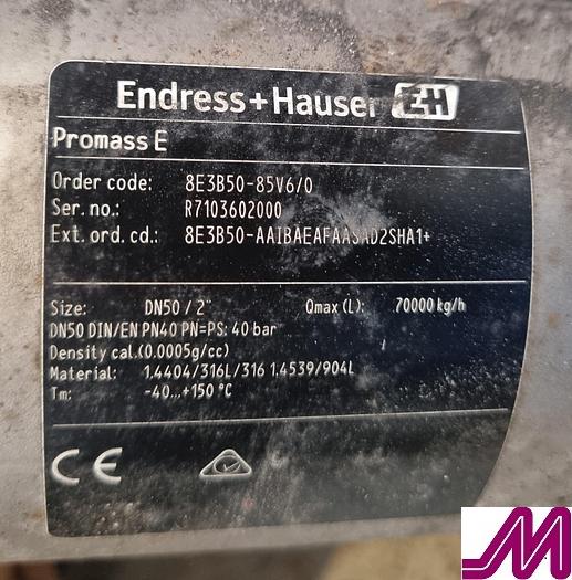 Used Endress & Hauser Promass E 2" Mass Flow Meter