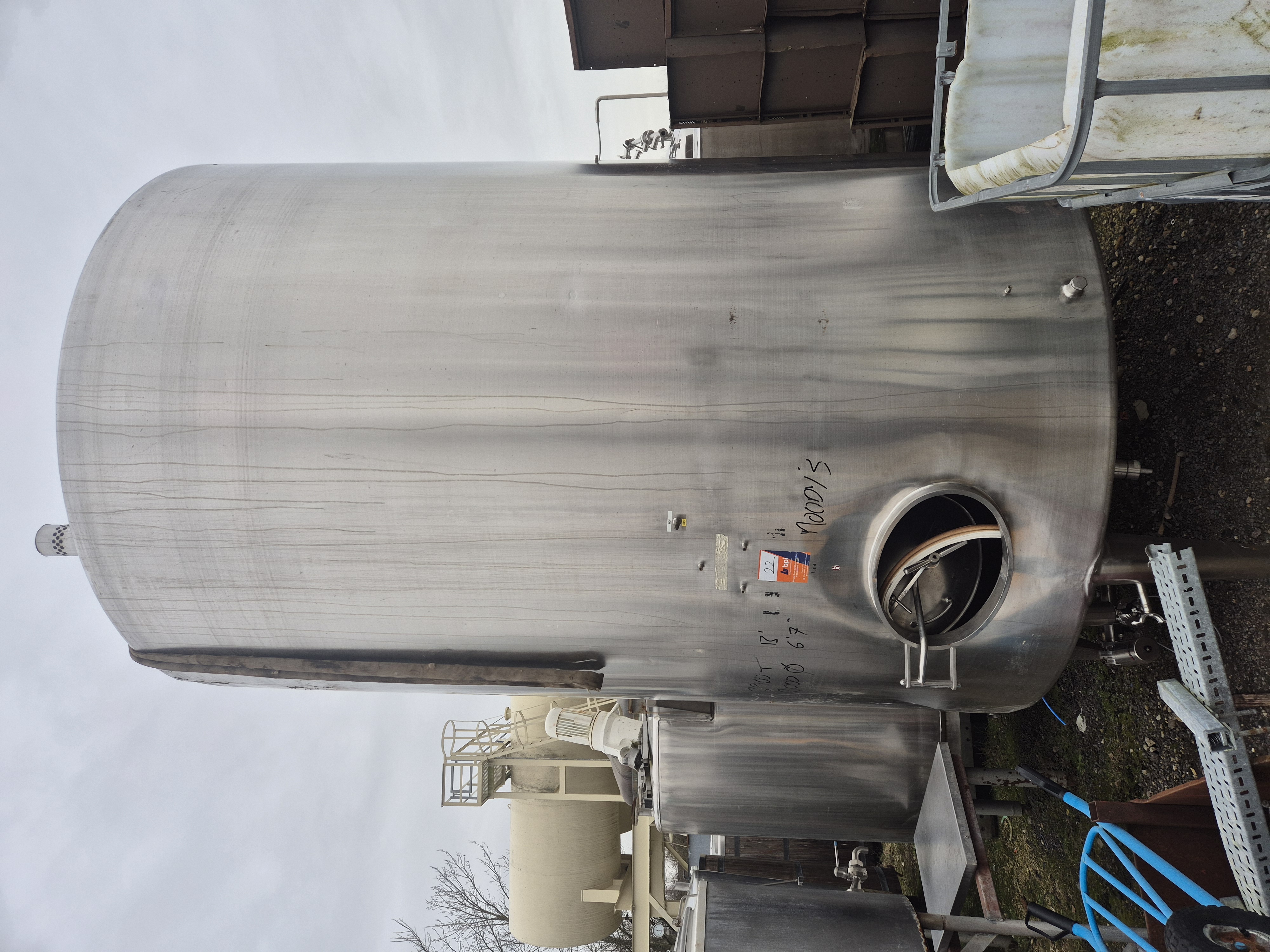 Used 10,000 Litre Stainless Steel  Single Skin Tank