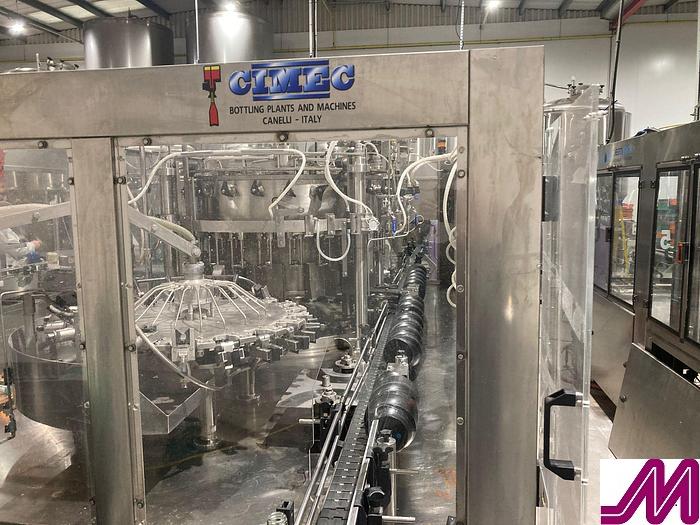 Used 2012 CIMEC Monobloc Riner Filler Capper 20/24/3 Counter Pressure Filler SUitable for Carbonated Drinks
