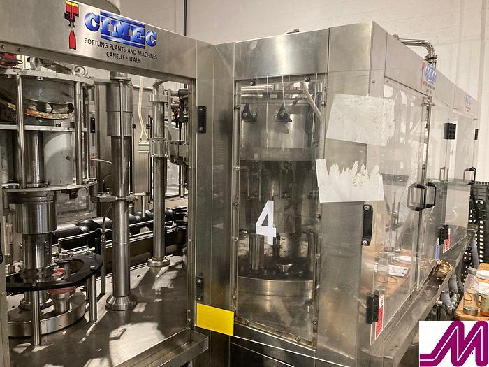 Used 2012 CIMEC Monobloc Riner Filler Capper 20/24/3 Counter Pressure Filler SUitable for Carbonated Drinks