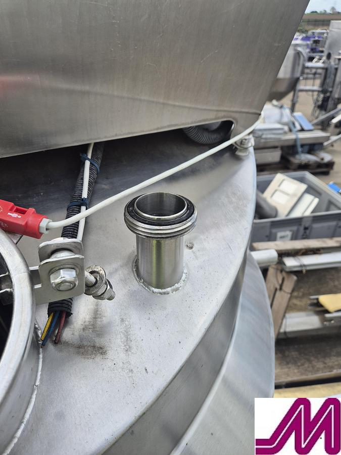 Used S & W process Eng 700 Litre Stainless Steel Jacketed Hemispherical Pan with Scrape Wall Agitator