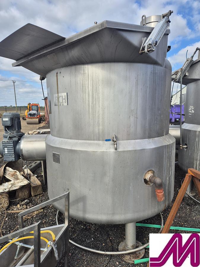 Used BCH 2,000 Litre Jacketed Cooking Vessel with Over Scrape Wall Agiator