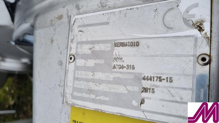 Used 2015 Della Toffolo 3,000 Litre Stainless Steel Cylindro Conical Tank