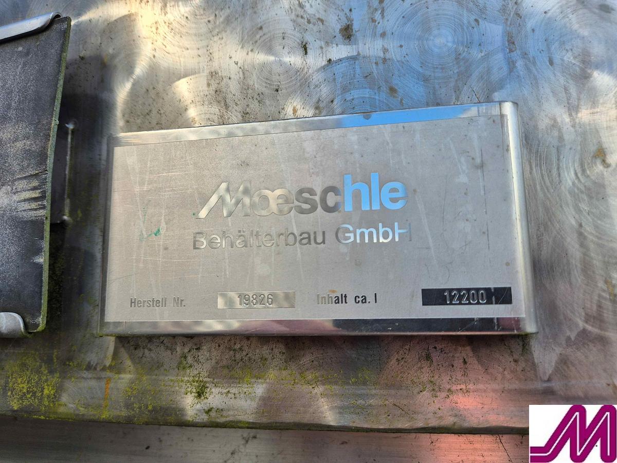 Used Moeschle 12,000 Litre Stainless Steel Jacketed Tank