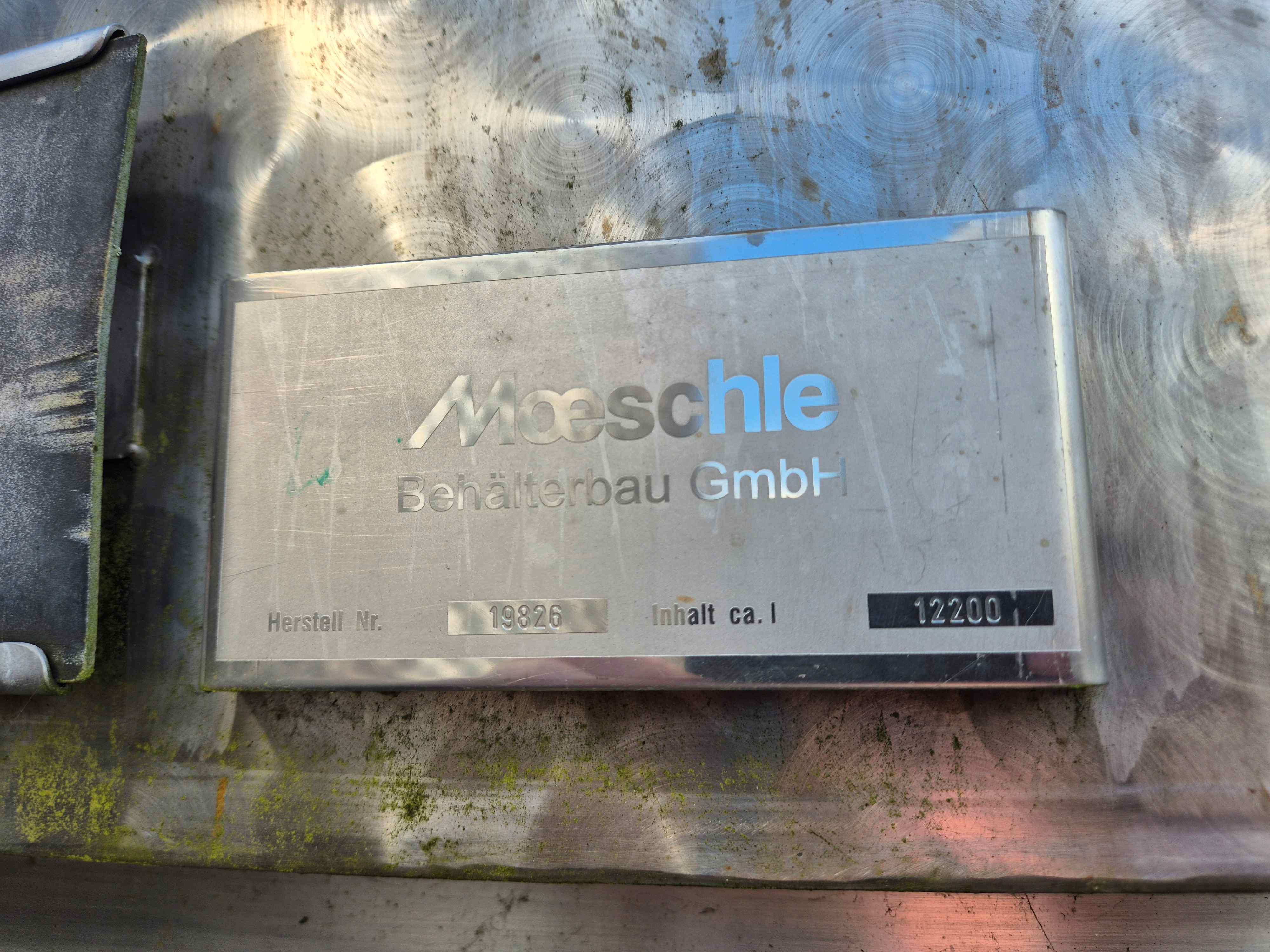Used Moeschle 12,000 Litre Stainless Steel Jacketed Tank