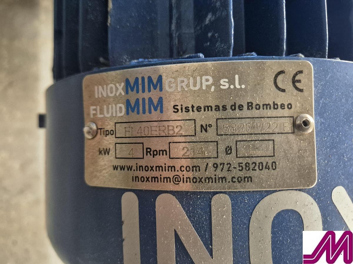 Used 2022 Inoxmim FL40ERB2 Helical Pump with Hopper