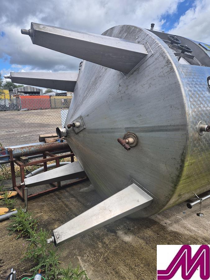 Used 2001 Moeschle 12,350 Litre Stainless Steel Jacketed Tank