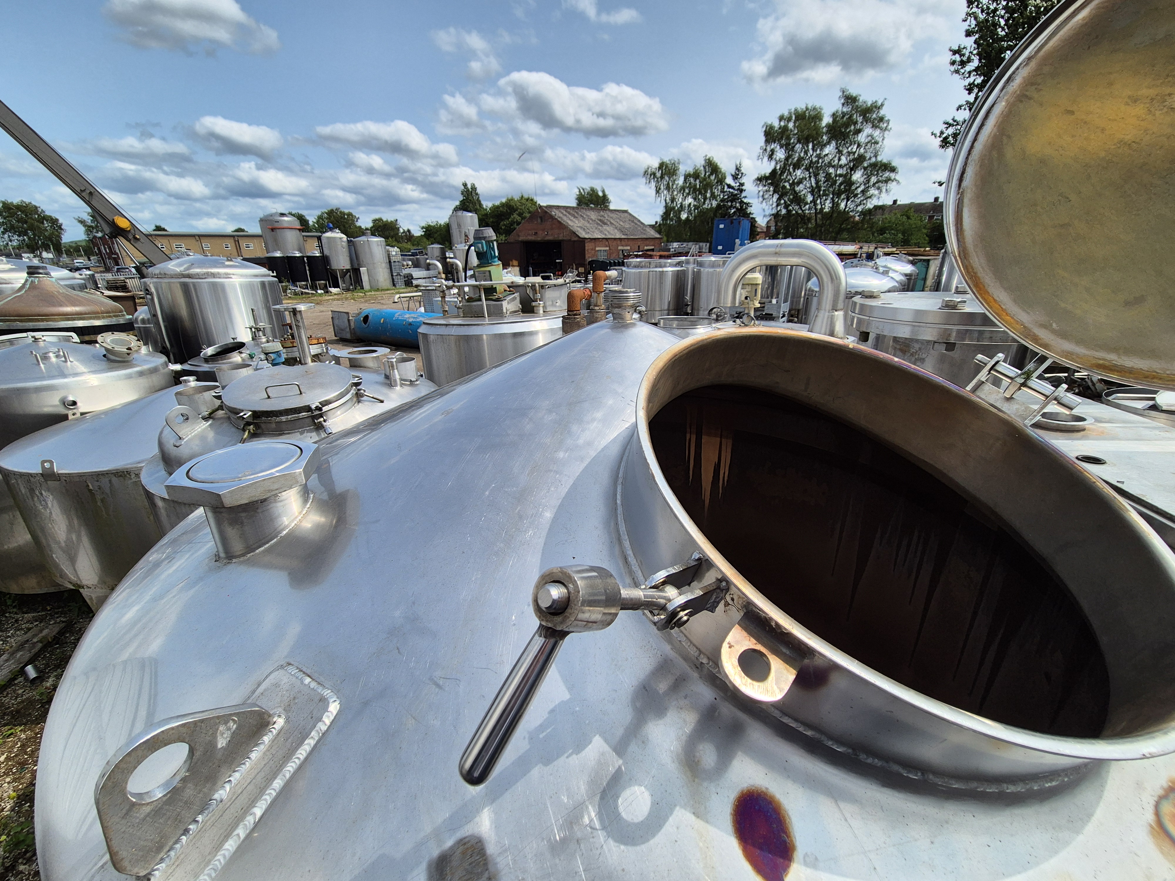 Used 2,250 Litre Stainless Steel SIngle Skin Tank with Internal Coil