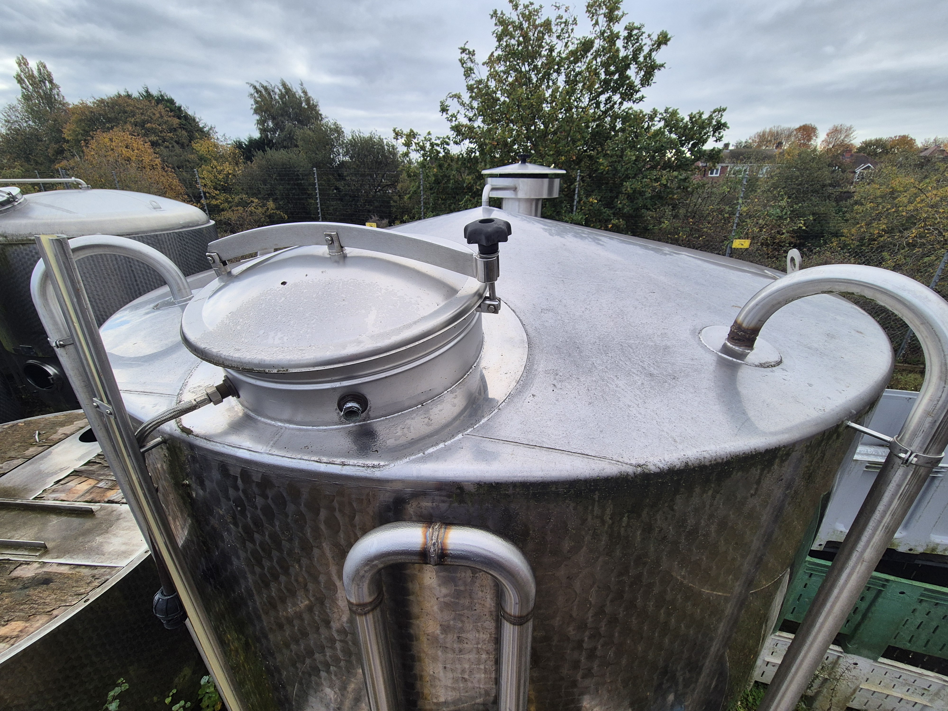 Used Moeschle 12,800 Litre Stainless Steel Hot Liquor Tank