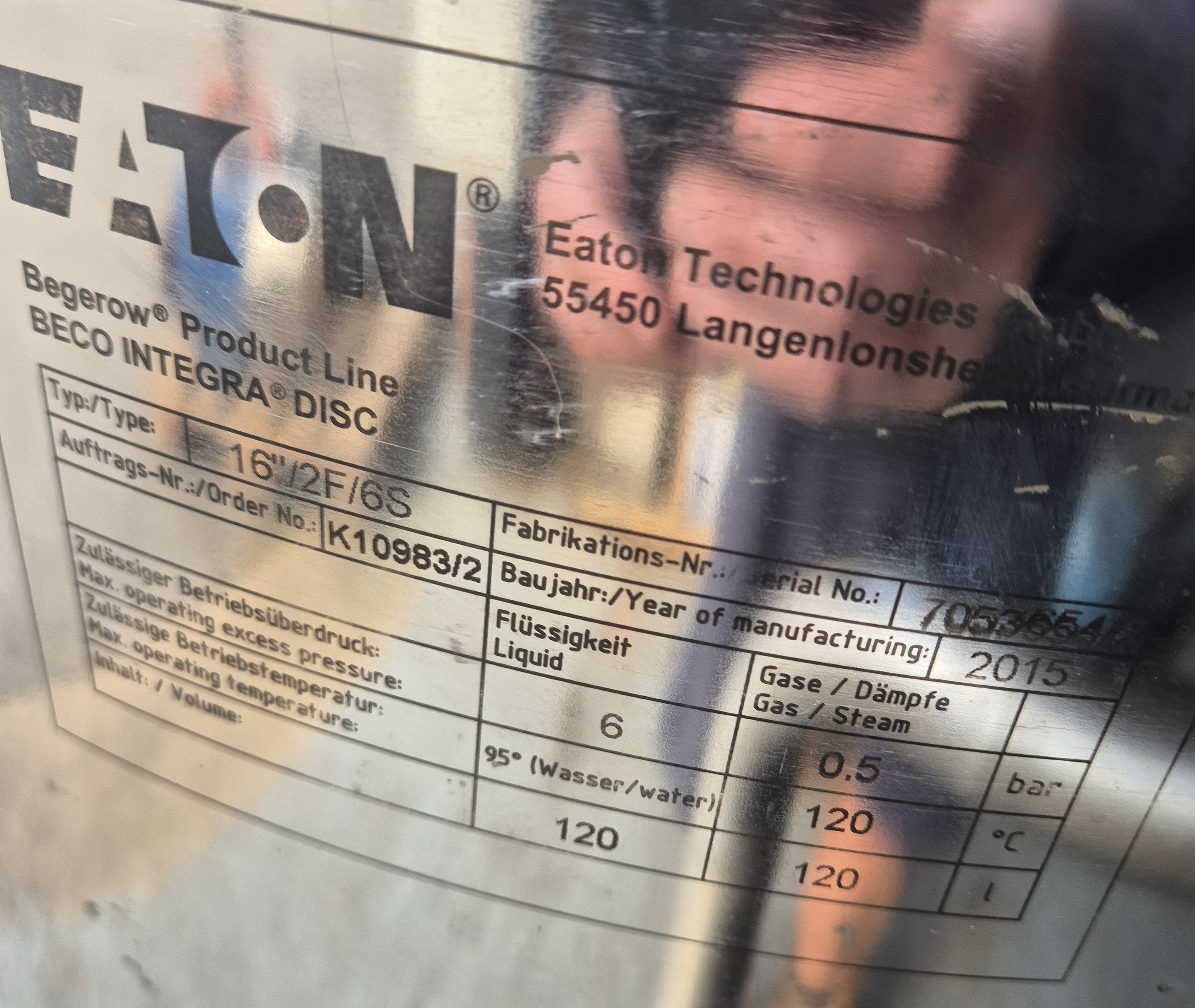 Used 2015 KATO  16"/2F/6S Stainless Steel Filter