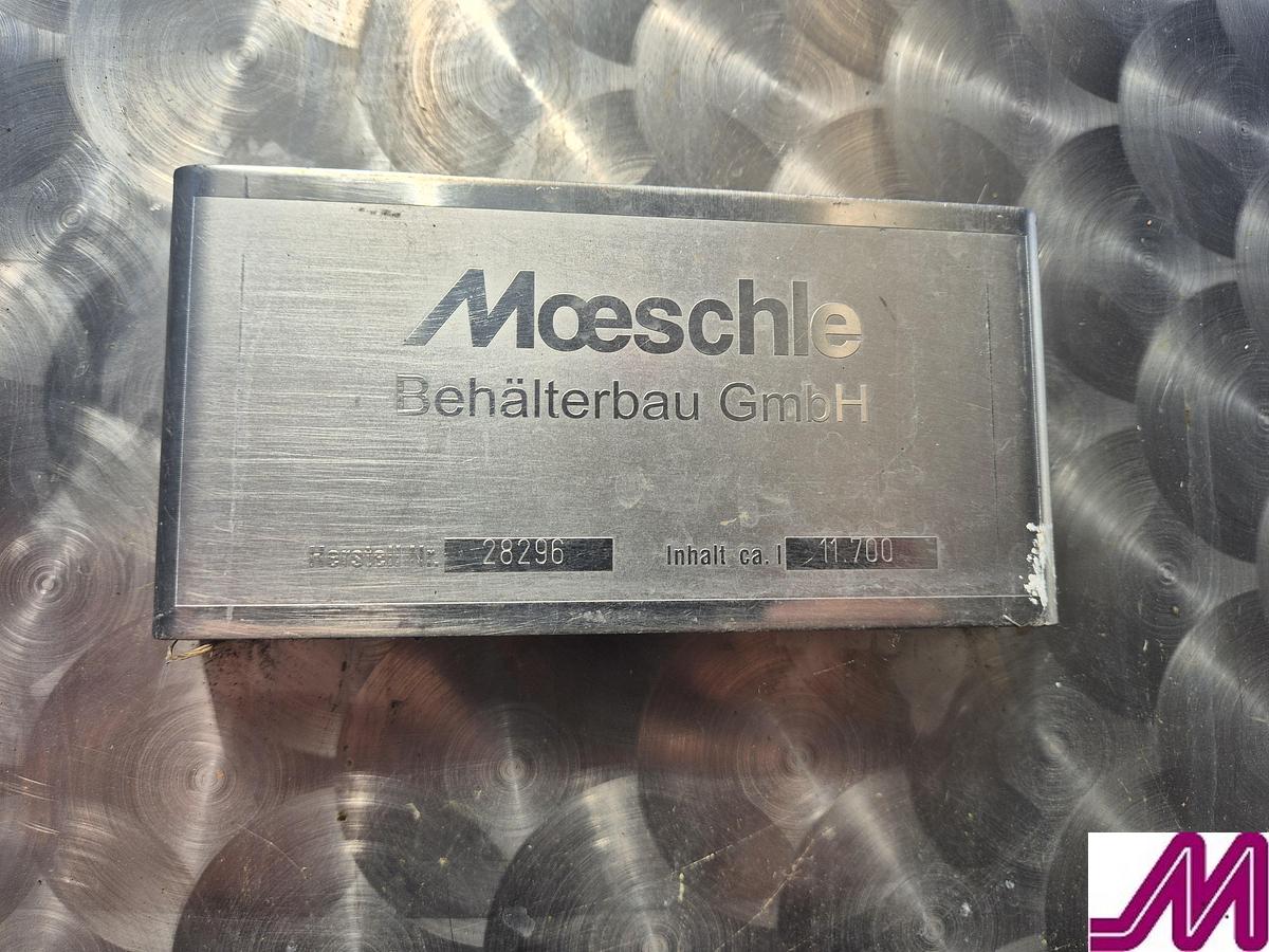 Used Moeschle 11,400 Litre Jacketed Square Tank