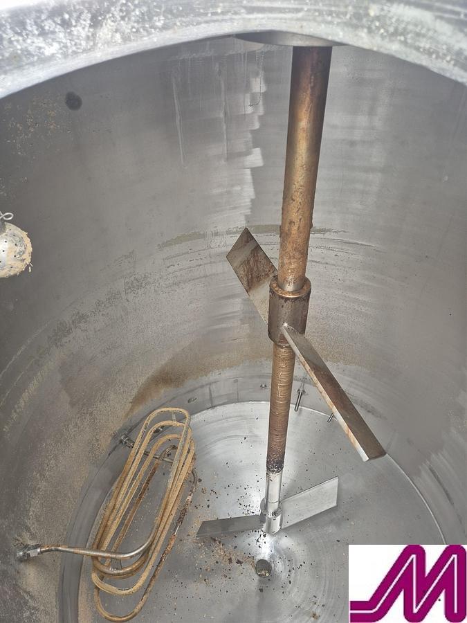 Used Schenk 1,000 Litre Stainless Steel Mix Tank with Heating Coil