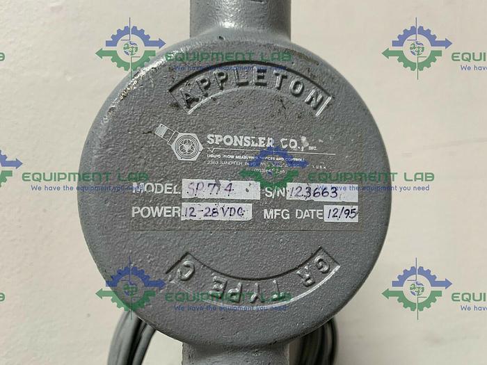 Used Sponsler SP714 Explosion Proof Amplifier w/ 21" Turbine Flow Meter